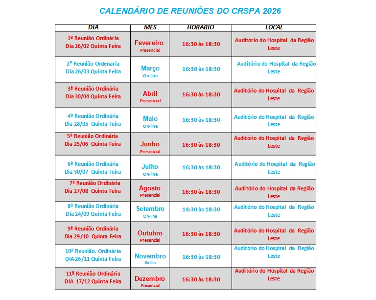 Conselho Regional de Saúde do Paranoá divulga calendário das assembleias de 2026